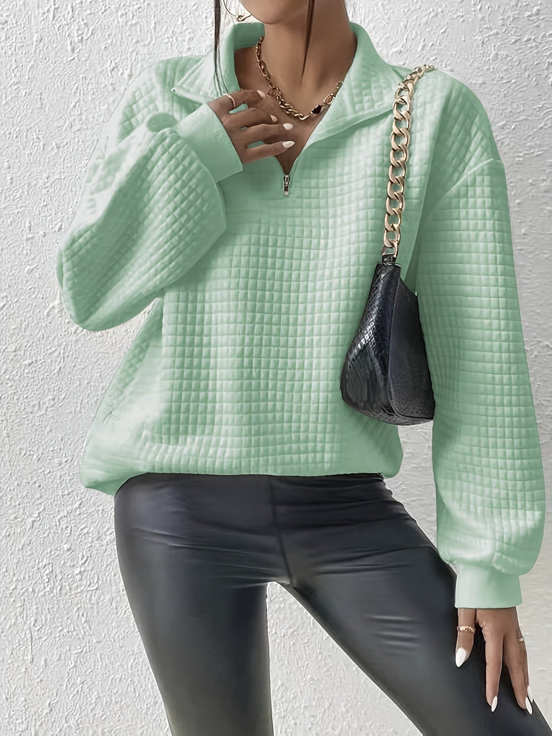 Quarter-Zip Pullover for Women, Relaxed Style