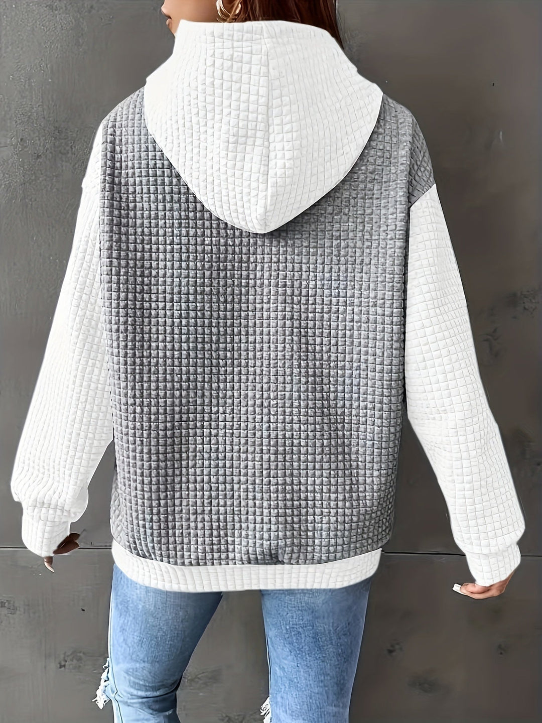 Cozy Waffle-Texture Hoodie for Women