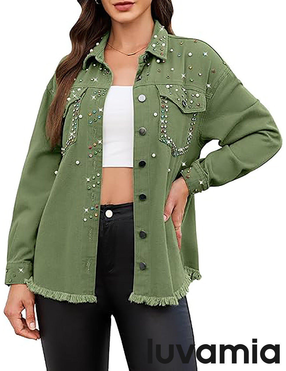 Women's Denim Jacket with Pockets
