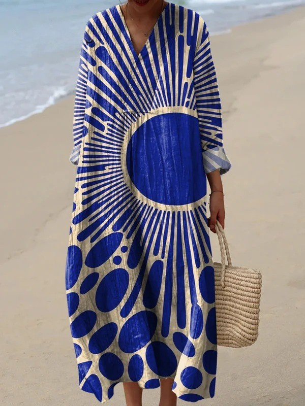 Modern Geometric Art Dress for Women, Plus Size