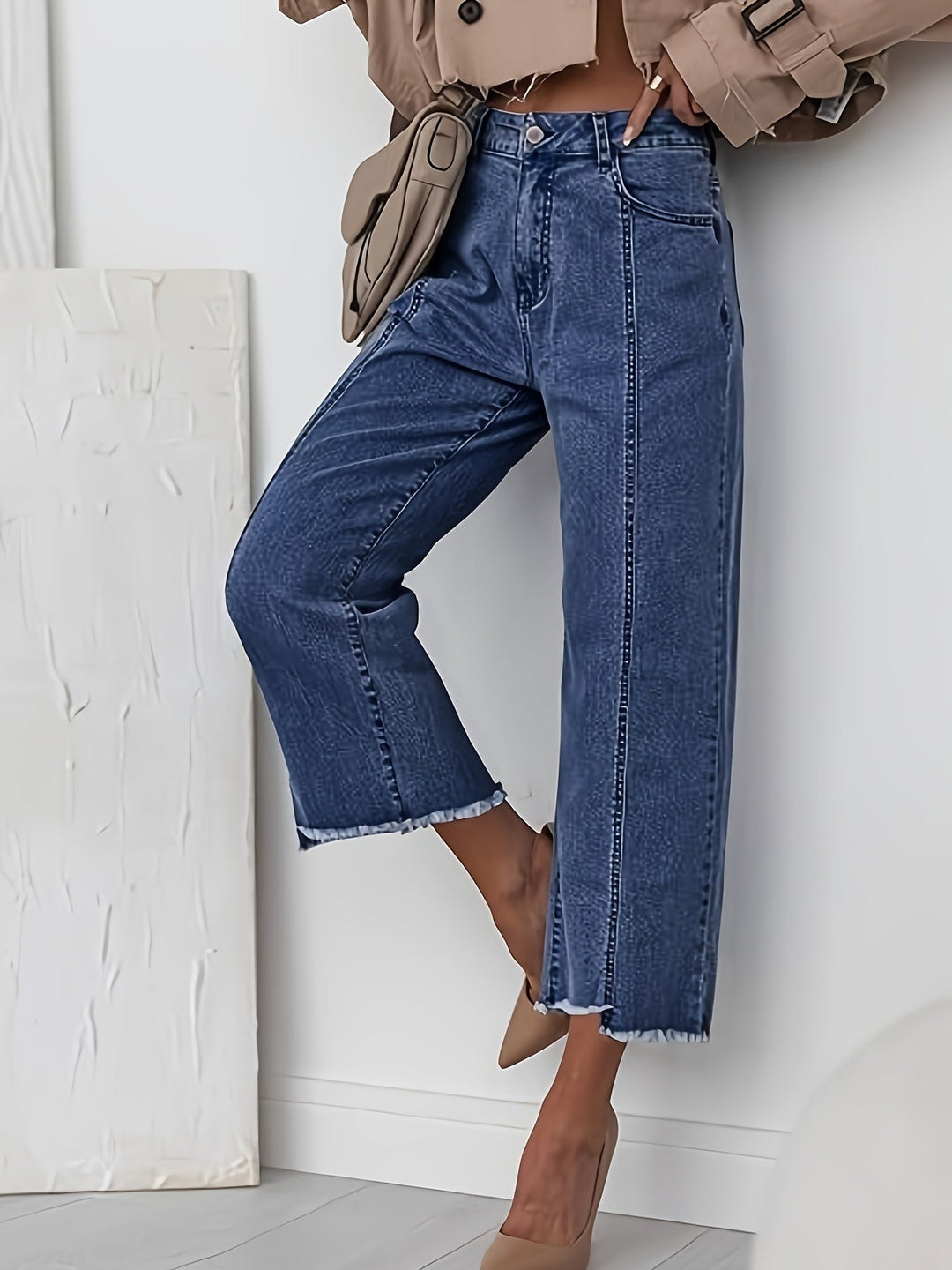 Tailored Cropped Straight-Leg Jeans for Women