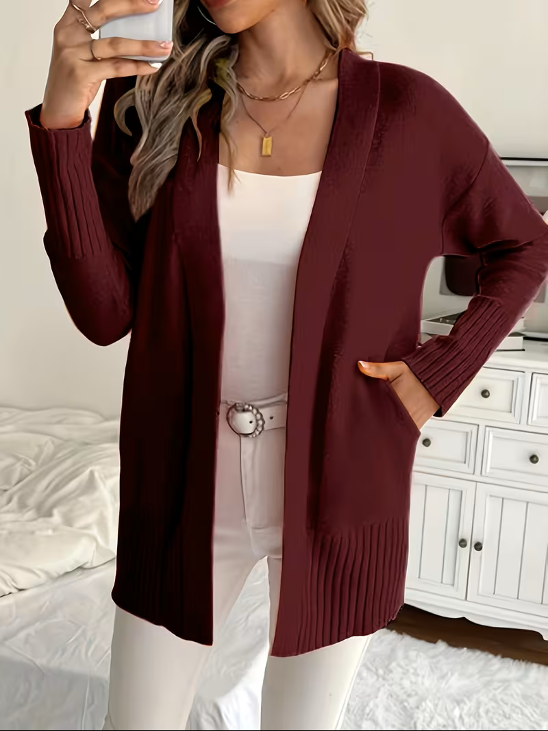 Open-Front Cardigan for Women, Relaxed Style