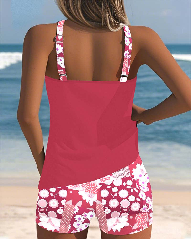 Trendy Printed Swimsuit Set for Women, Plus Size