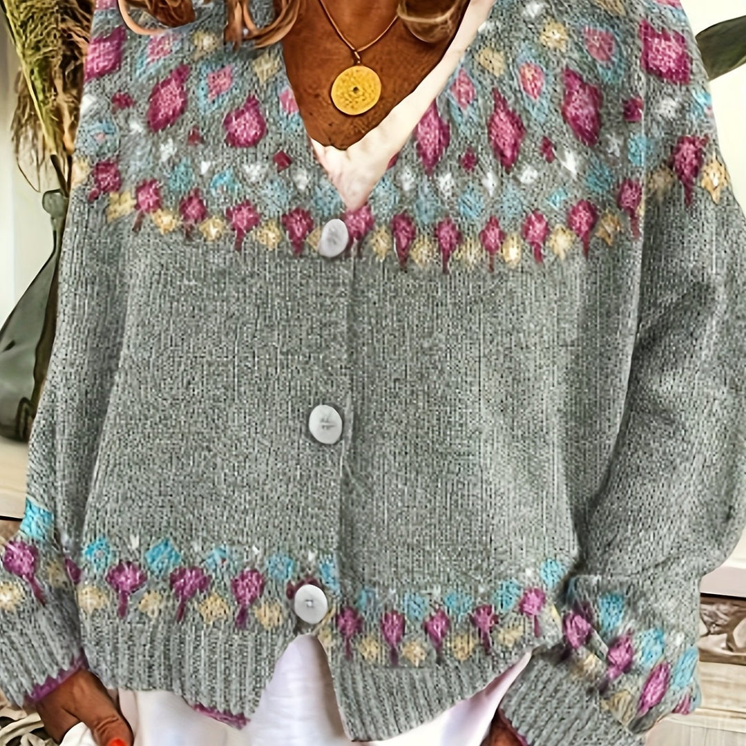 Nordic Patterned Cardigan for Women