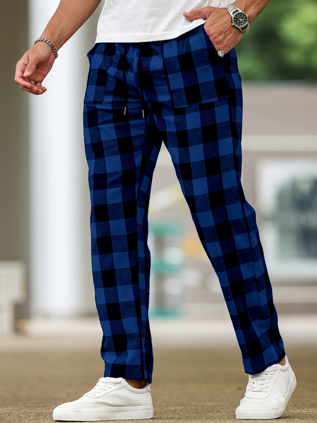 Men's Relaxed Plaid Lounge Pants