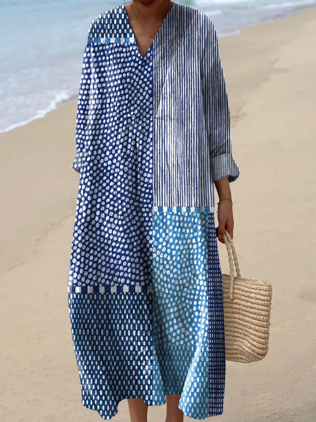 Abstract Polka Dot Dress for Women, Stylish Style