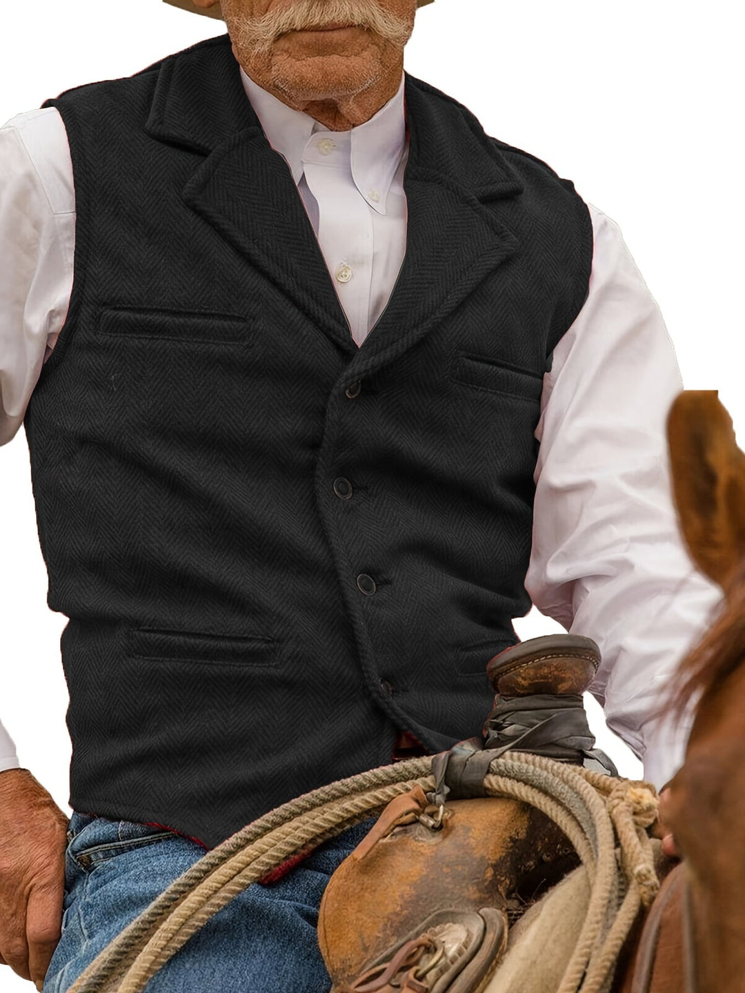 Heritage Herringbone Vest for Men, Plus Size