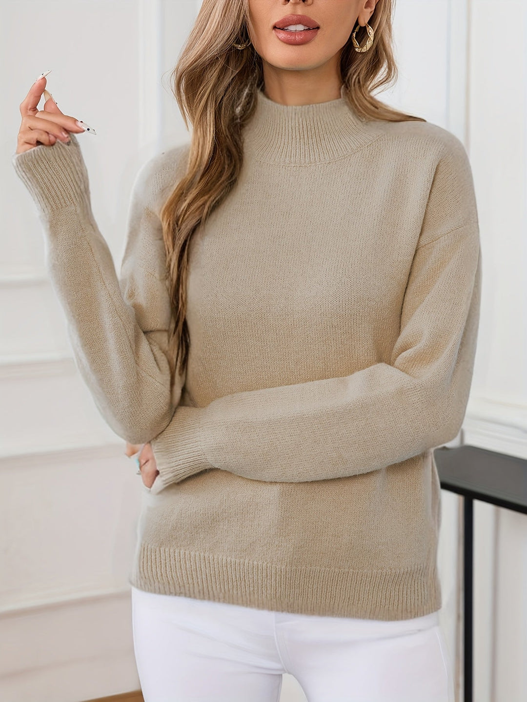 Mock Neck Sweater, Women's Refined Fit