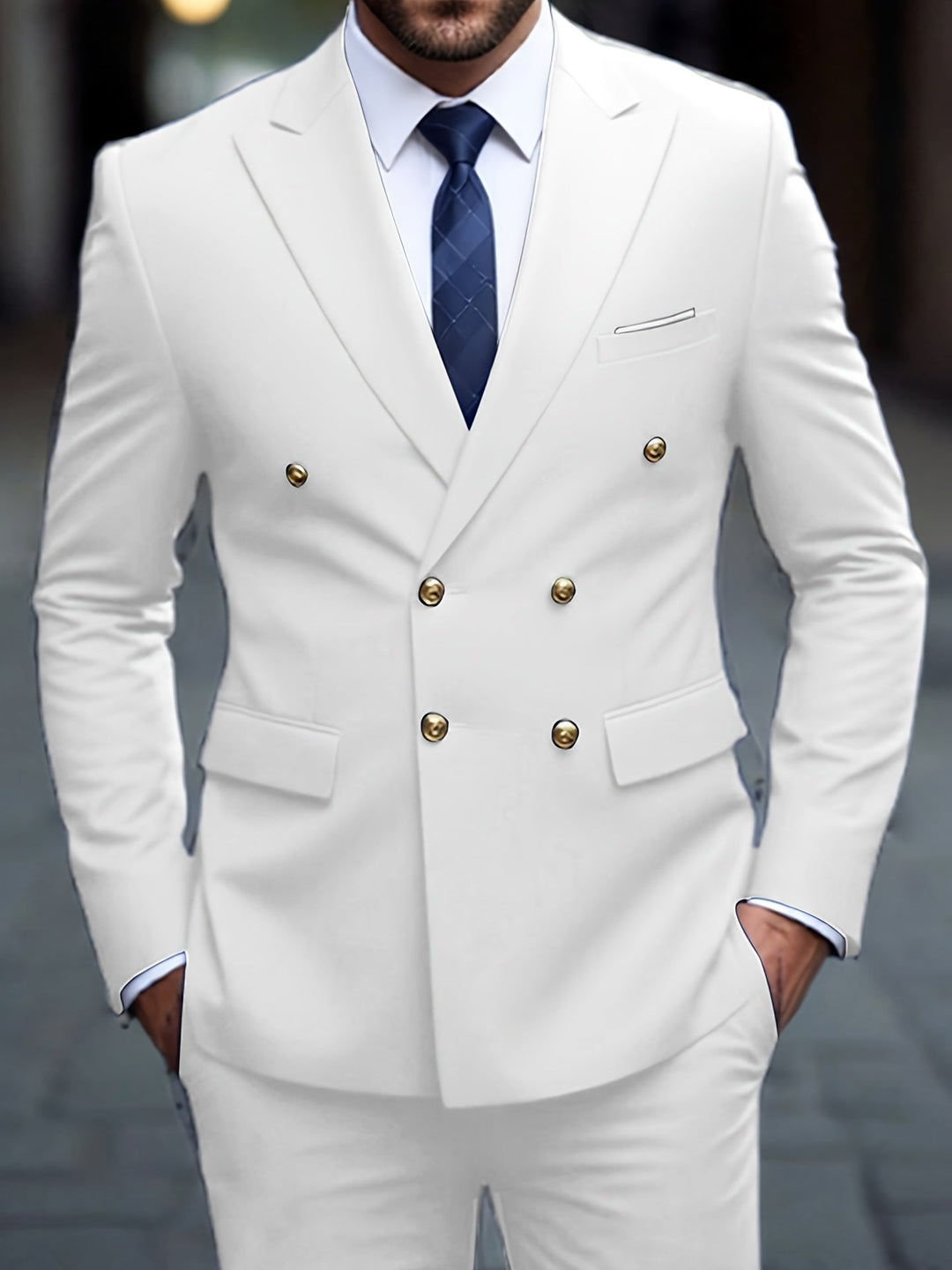 Double-Breasted Tailored Suit for Men, Plus Size