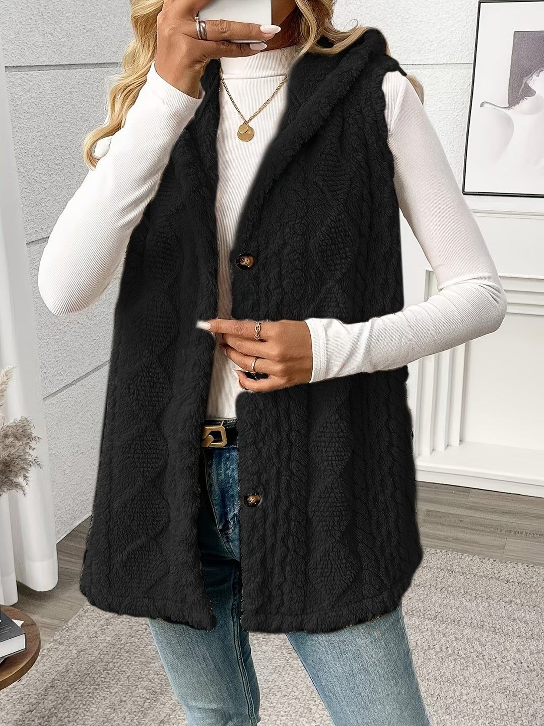 Cozy Hooded Sleeveless Vest for Women