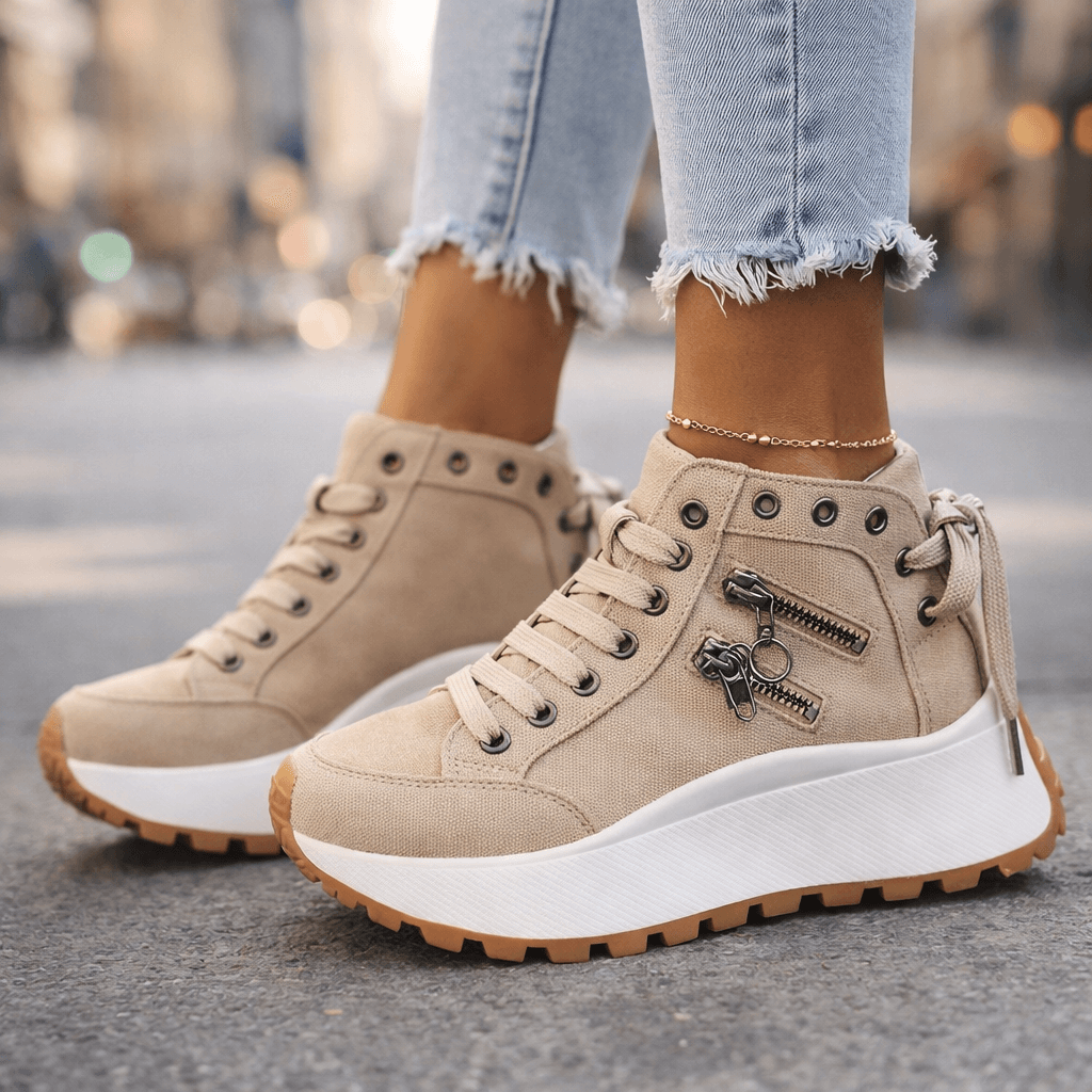 High Cut Lace Shoes for Women, Premium Style