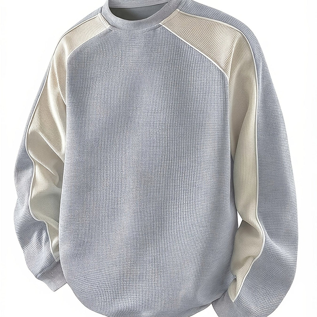 Color-Block Round Neck Sweatshirt for Men