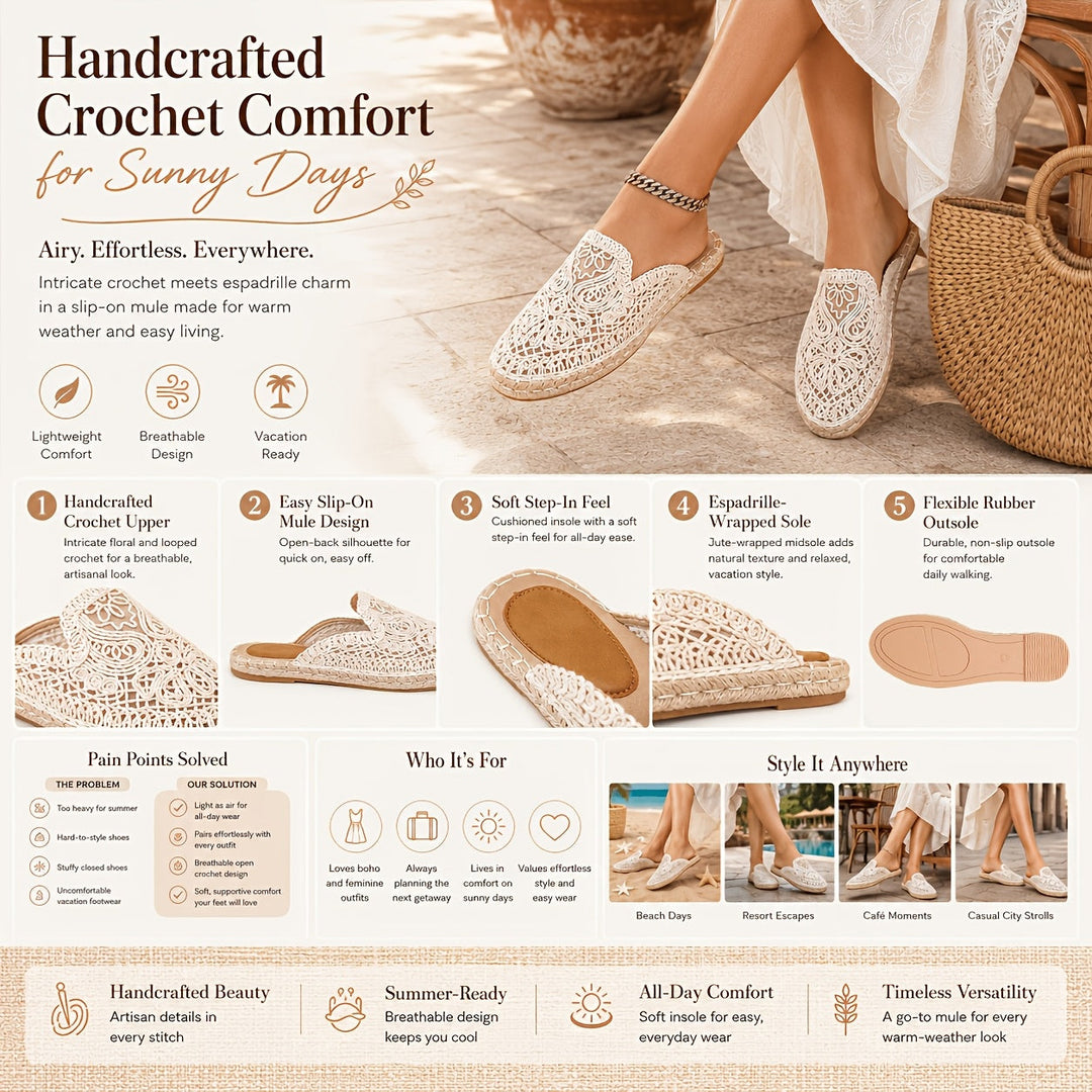 Woven Slip-On Mules for Women