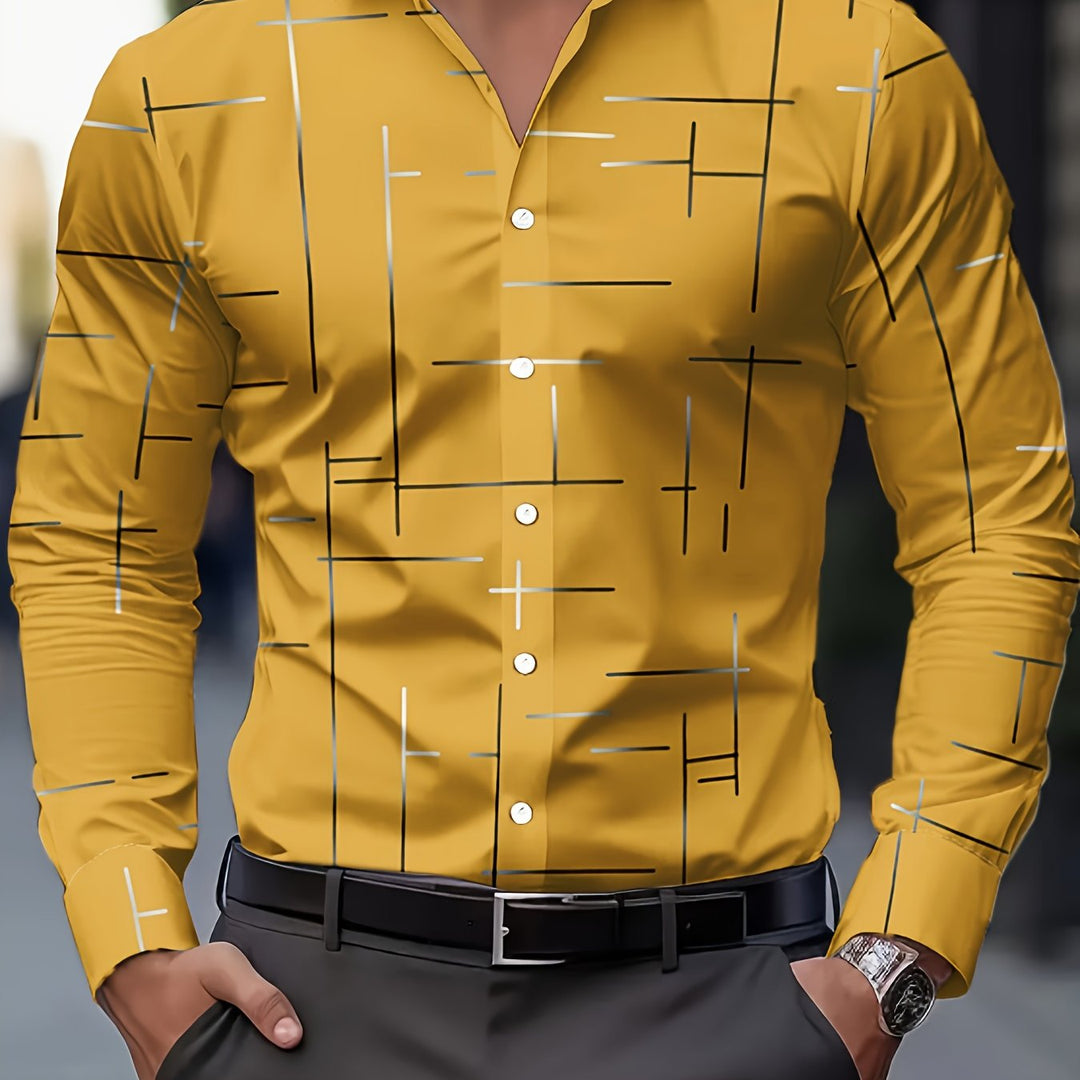 Refined Line-Print Shirt for Men