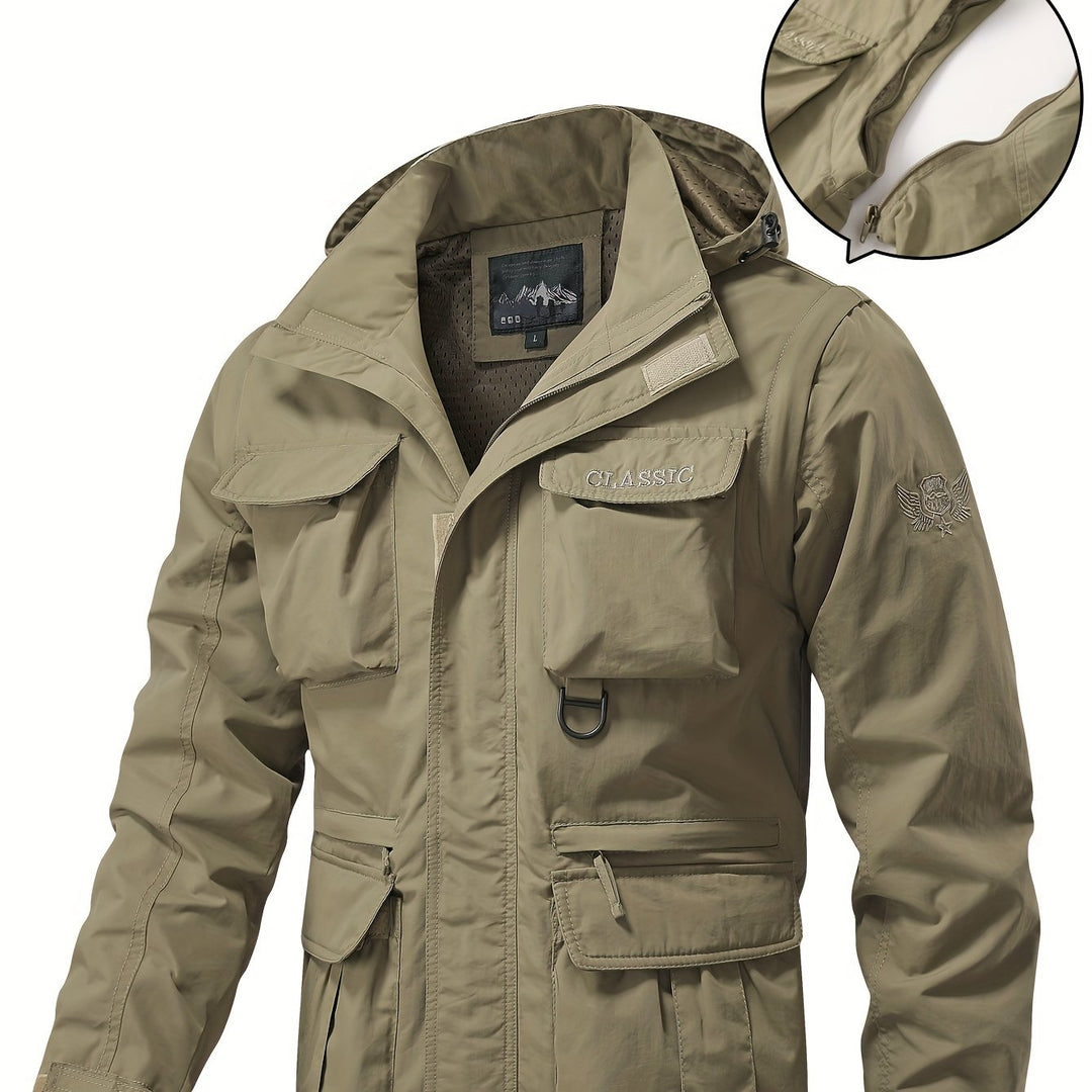 Multi-Pocket Cargo Jacket, Men's Rugged Fit