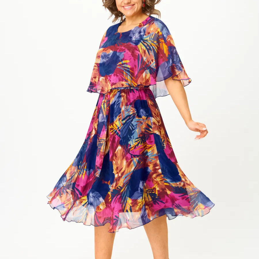 Floral Midi Dress for Women, Plus Size
