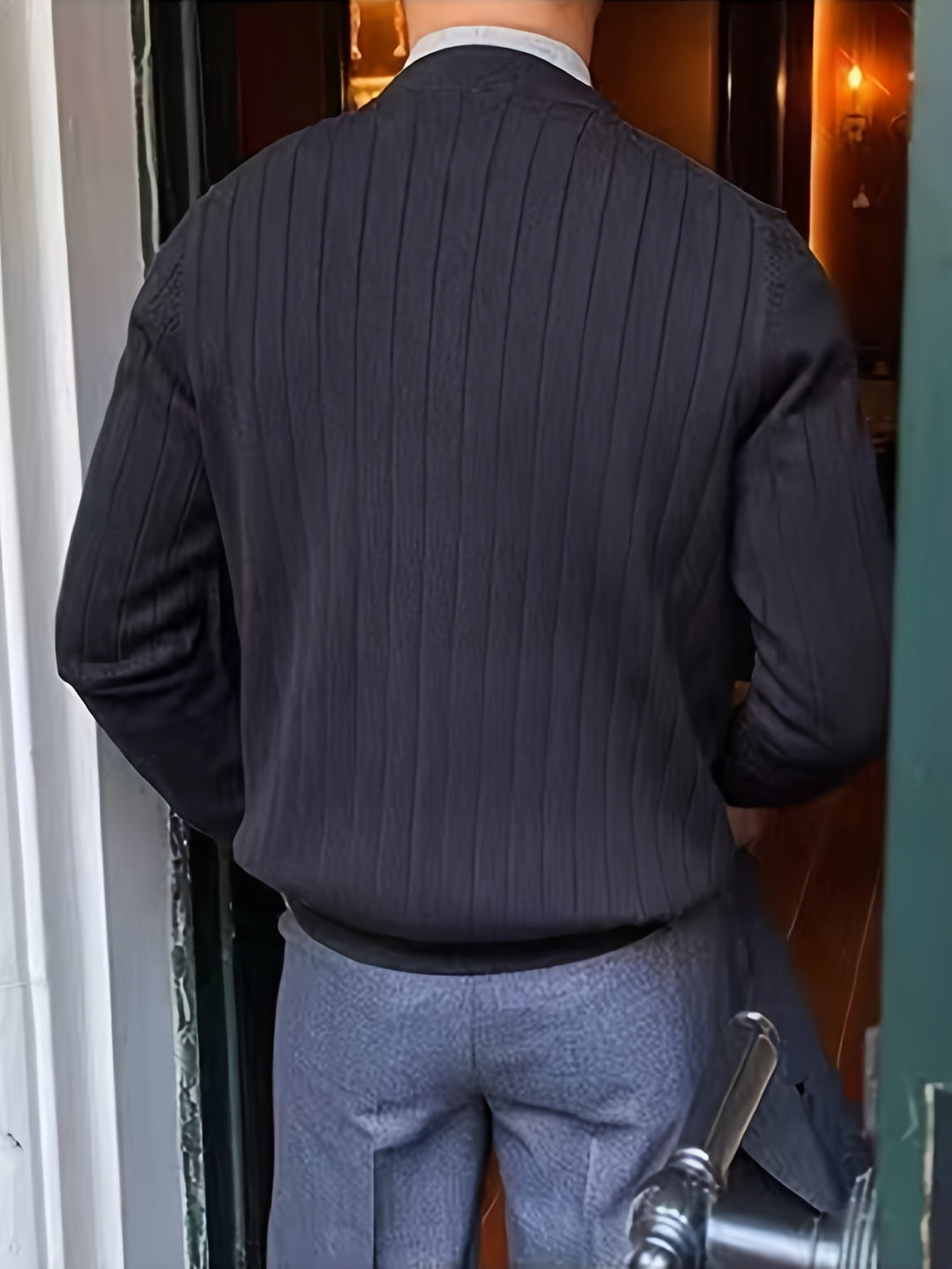 Men's Ribbed Button-Up Cardigan