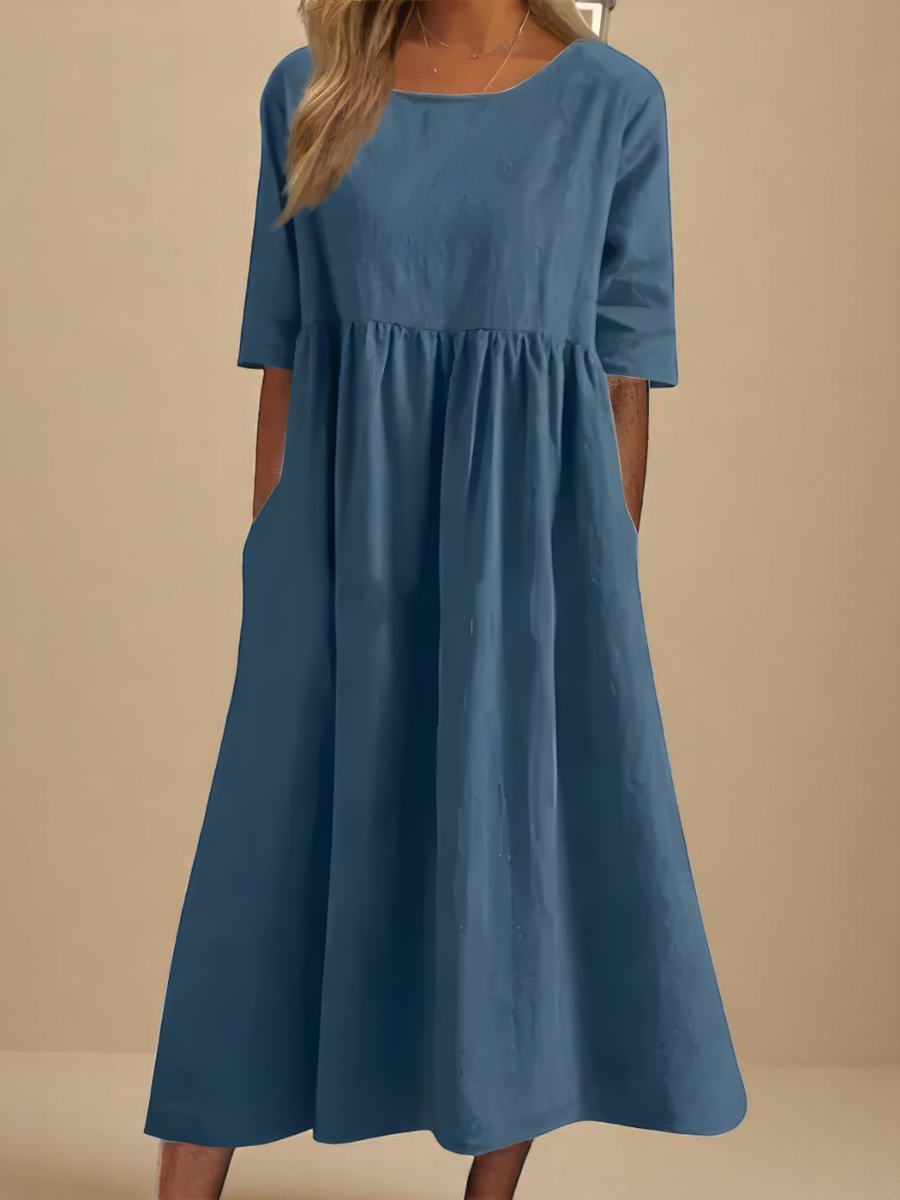 Mid Sleeve Dress for Women, Classic Style