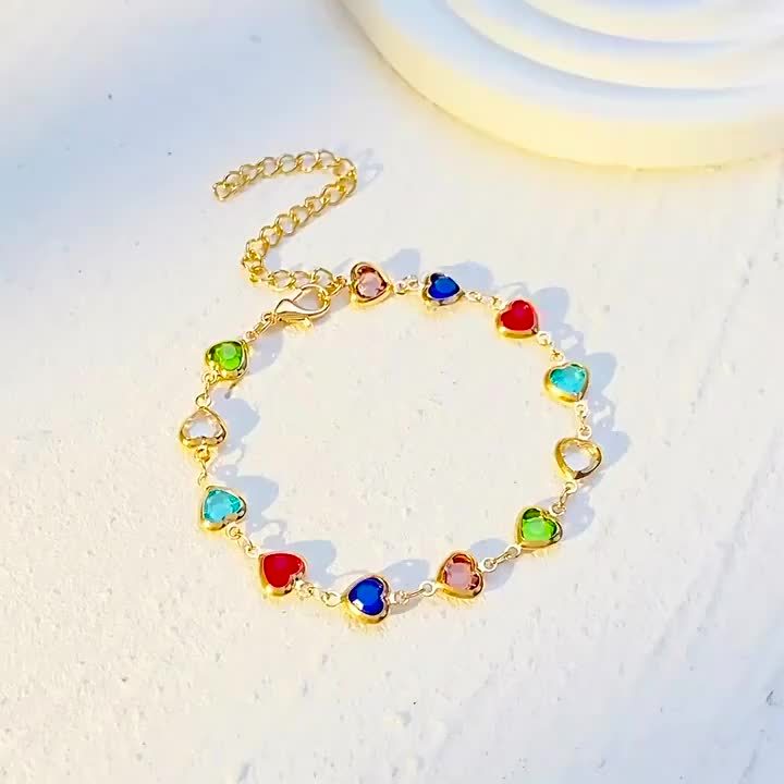 Stylish Multicolor Heart Shape Bracelet