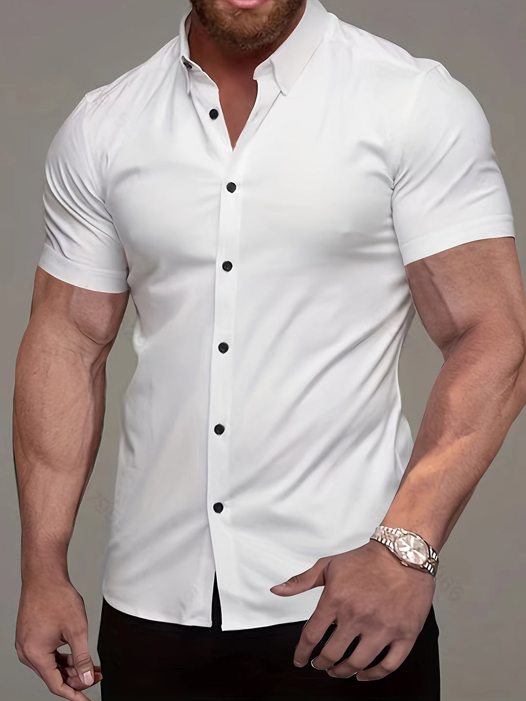 Refined Short-Sleeve Shirt for Men, Plus Size
