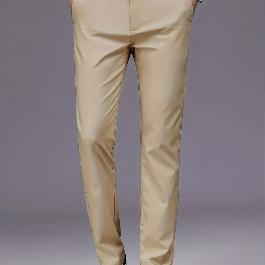 Straight-Leg Trousers, Men's Tailored Fit, Black