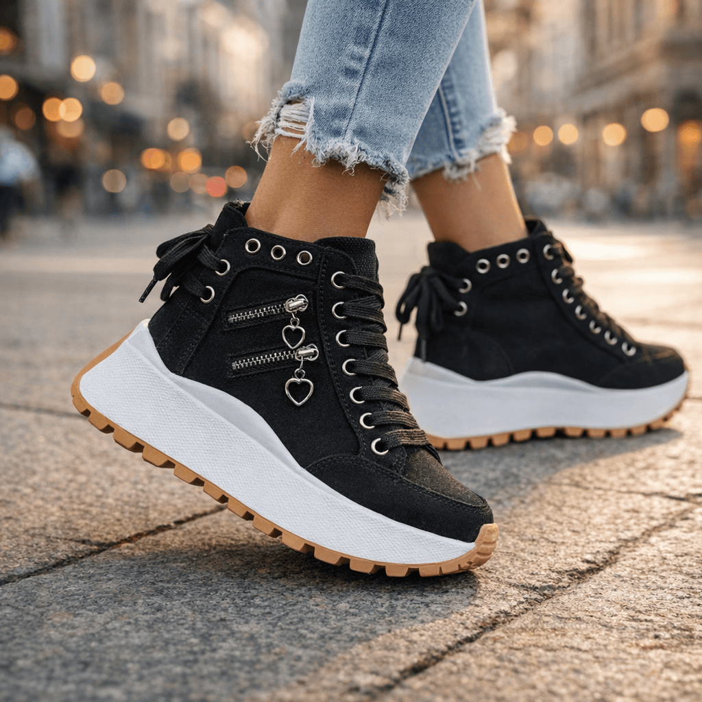 High Cut Lace Shoes for Women, Premium Style