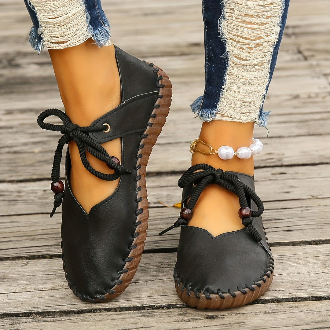 Handcrafted Lace-Up Flats for Women