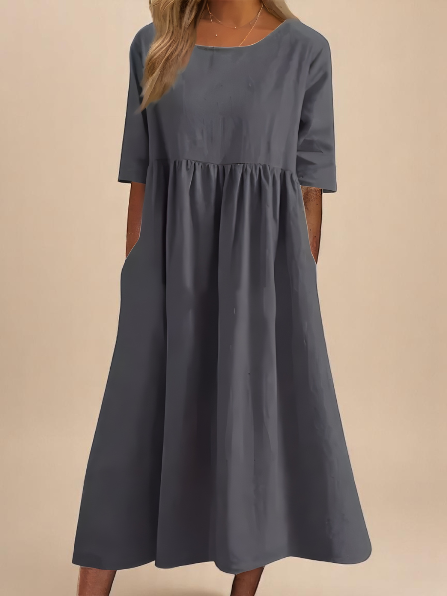 Mid Sleeve Dress for Women, Classic Style