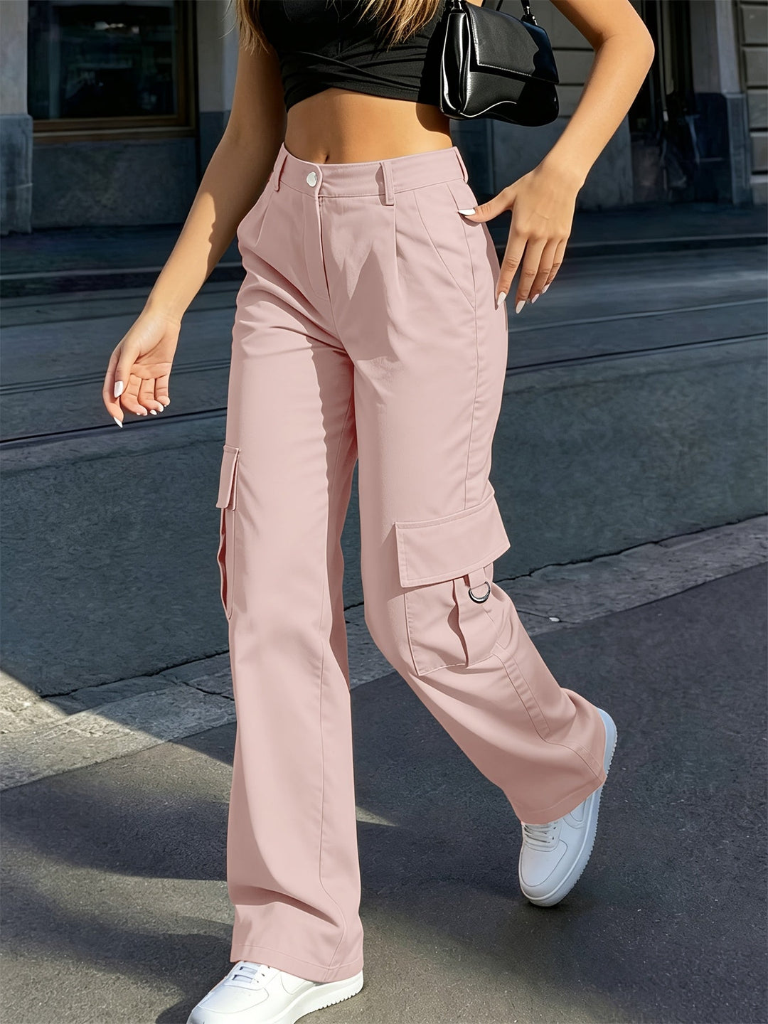 High-Waisted Wide-Leg Cargo Pants for Women