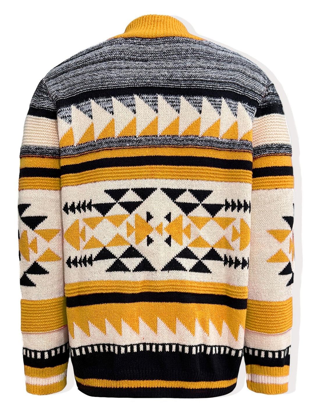 Patterned Zip-Up Cardigan for Men