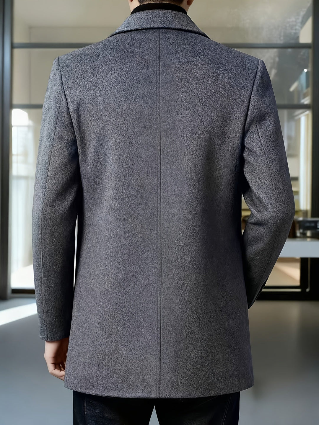 Single-Breasted Overcoat, Men's Refined Fit