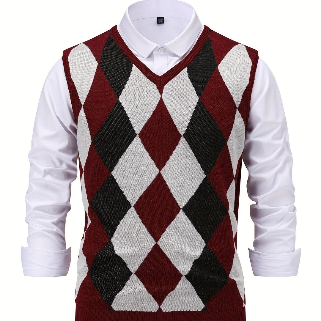 Argyle Sweater Vest, Men's Classic Fit