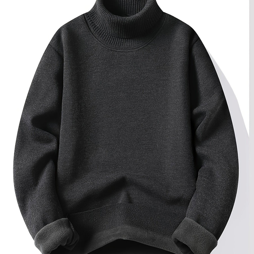High-Neck Sweater for Men, Cozy Style