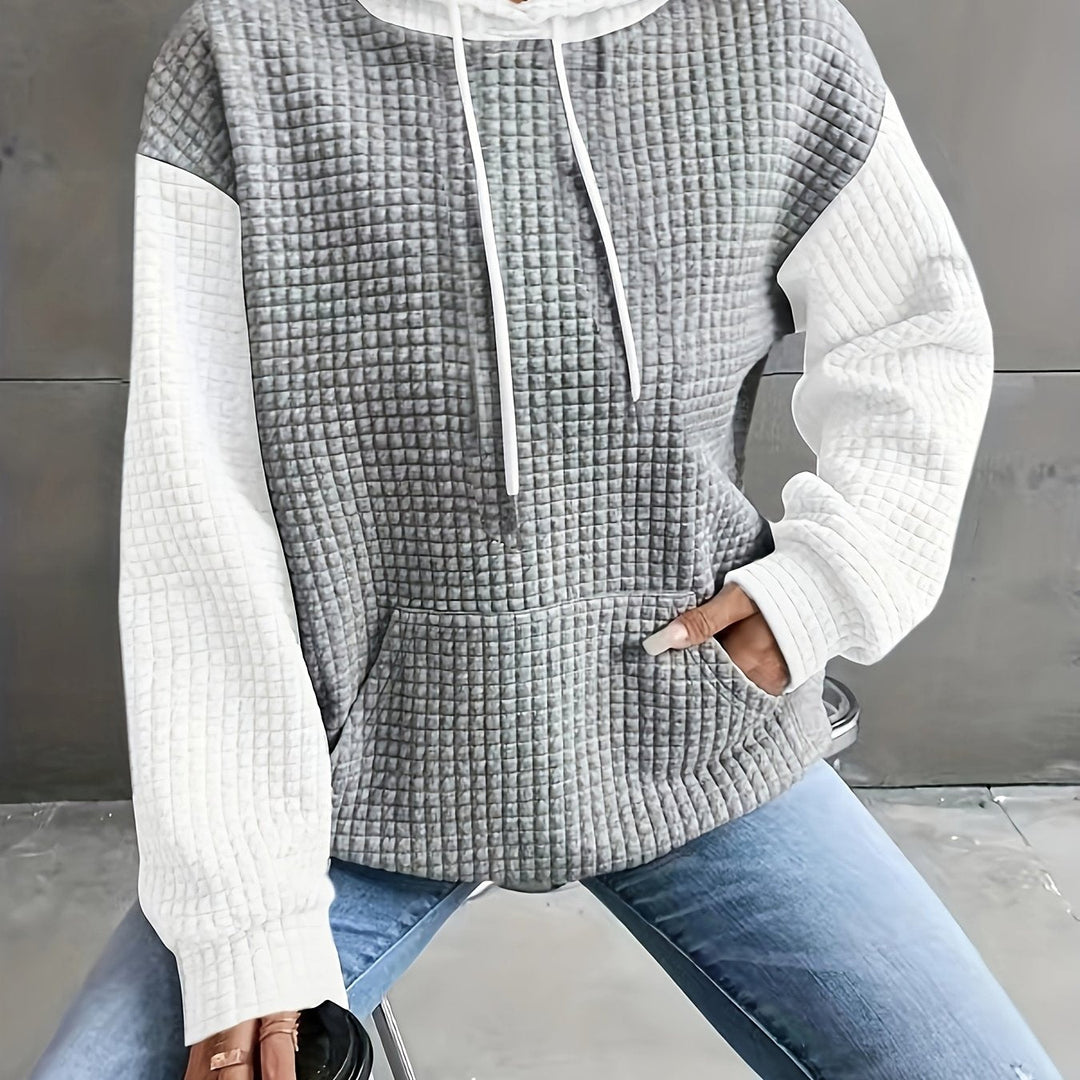 Cozy Waffle-Texture Hoodie for Women