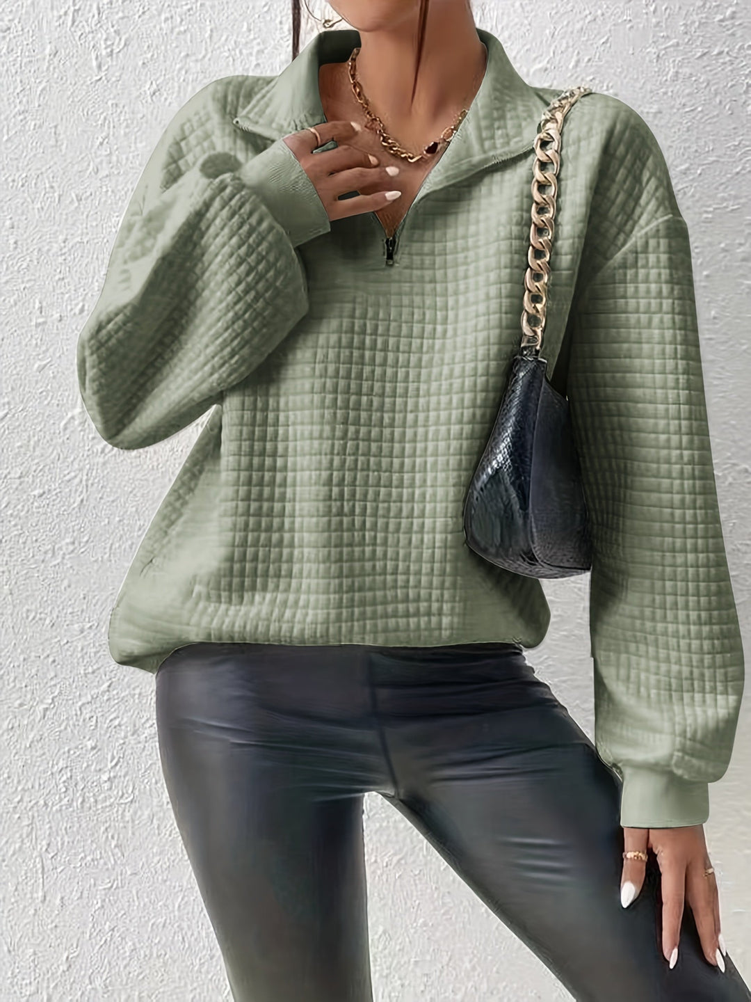 Quarter-Zip Pullover for Women, Relaxed Style