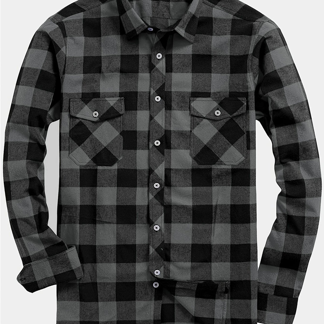 Checked Flannel Shirt for Men, Classic Style