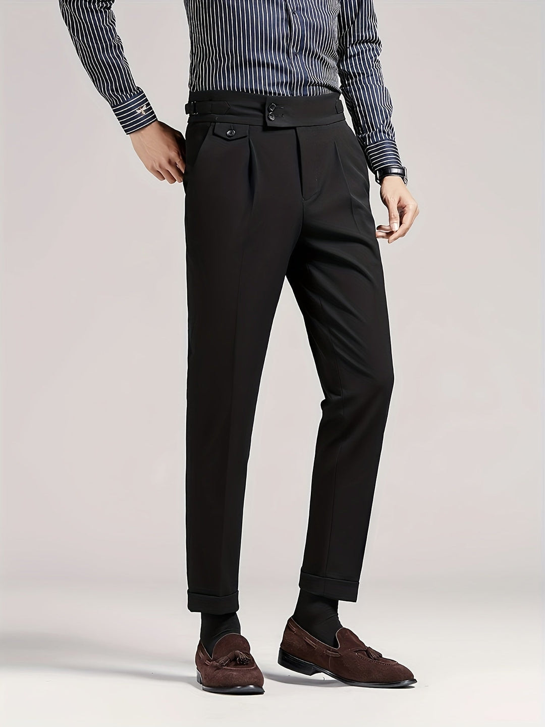 Tailored Single-Pleat Trousers for Men