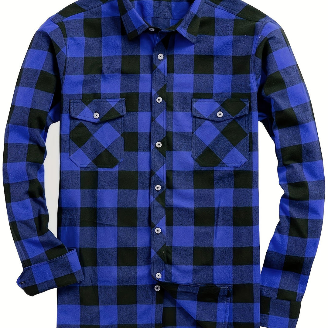 Checked Flannel Shirt for Men, Classic Style
