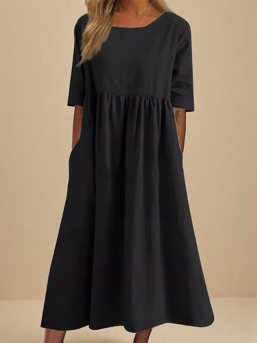 Mid Sleeve Dress for Women, Classic Style