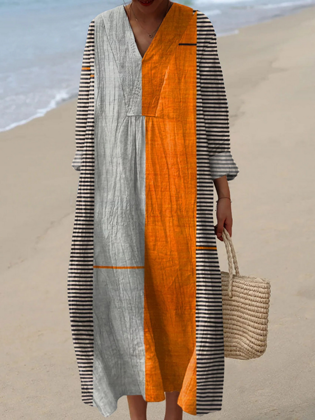 Boho Geometry Art Dress for Women, Vintage Style