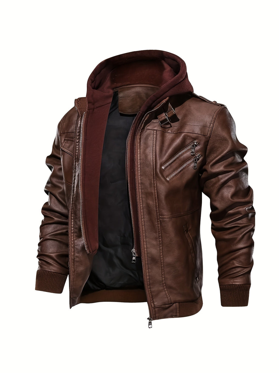 Hooded Moto Jacket for Men