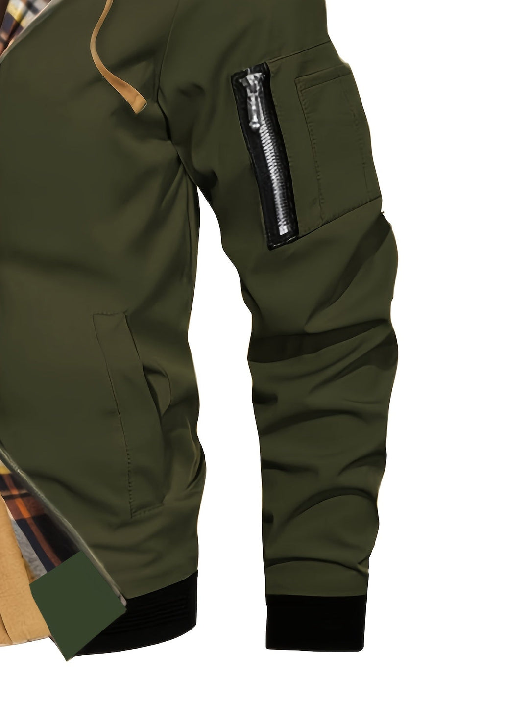 Hooded Warm-Lined Zip Jacket for Men, Plus Size