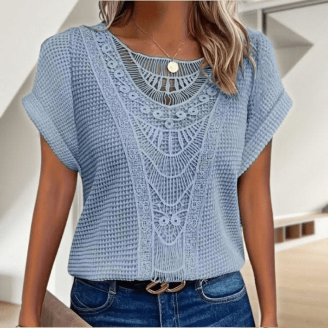 Vintage Lace Detail Top for Women, Plus Size