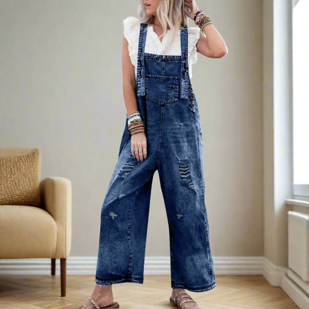 Vintage Style Plain Jumpsuit for Women, Premium Style