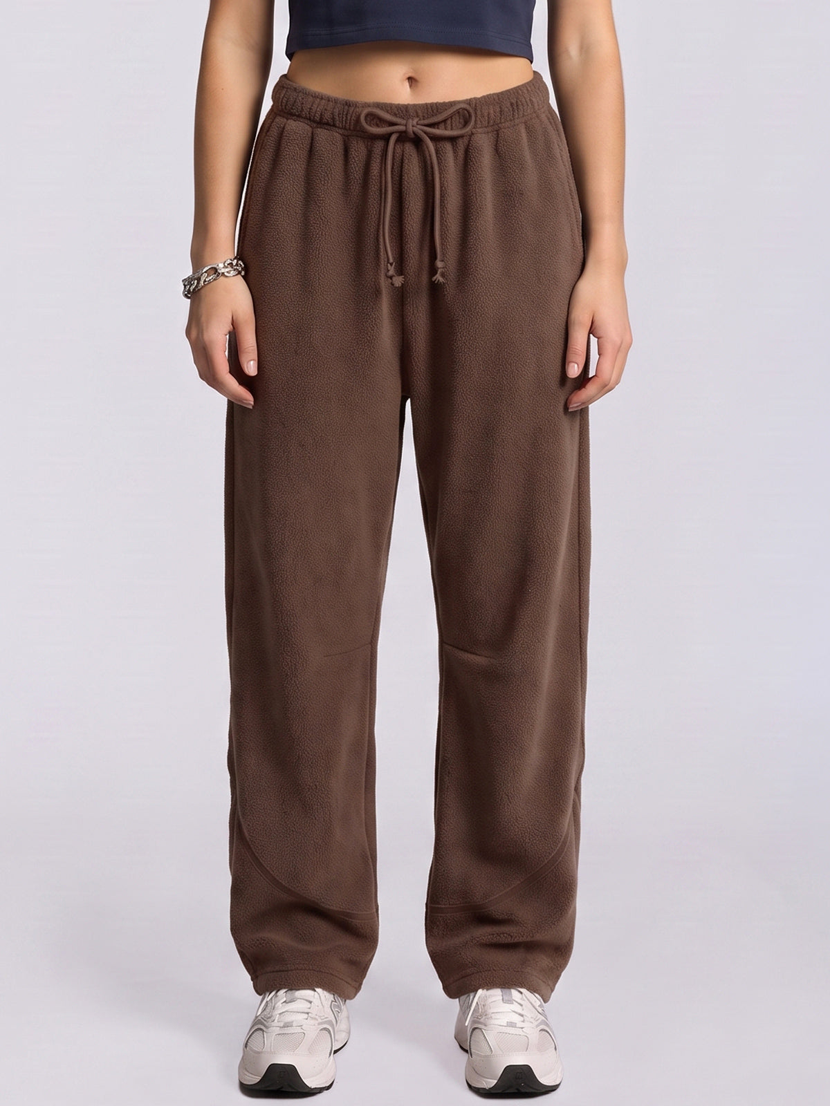 Women's Sherpa Thermal Wide-Leg Trousers – Brown