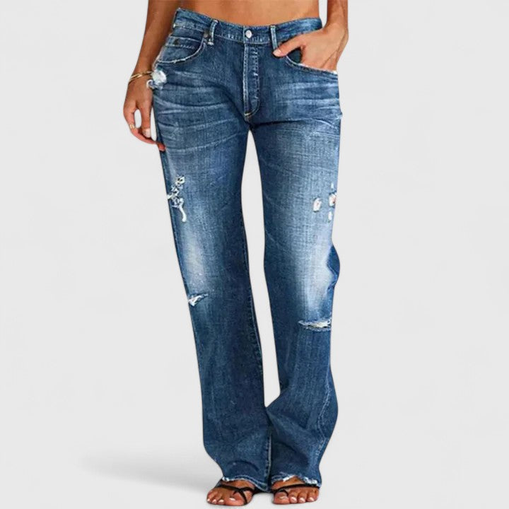 Rugged Wide-Leg Jeans for Women, Plus Size