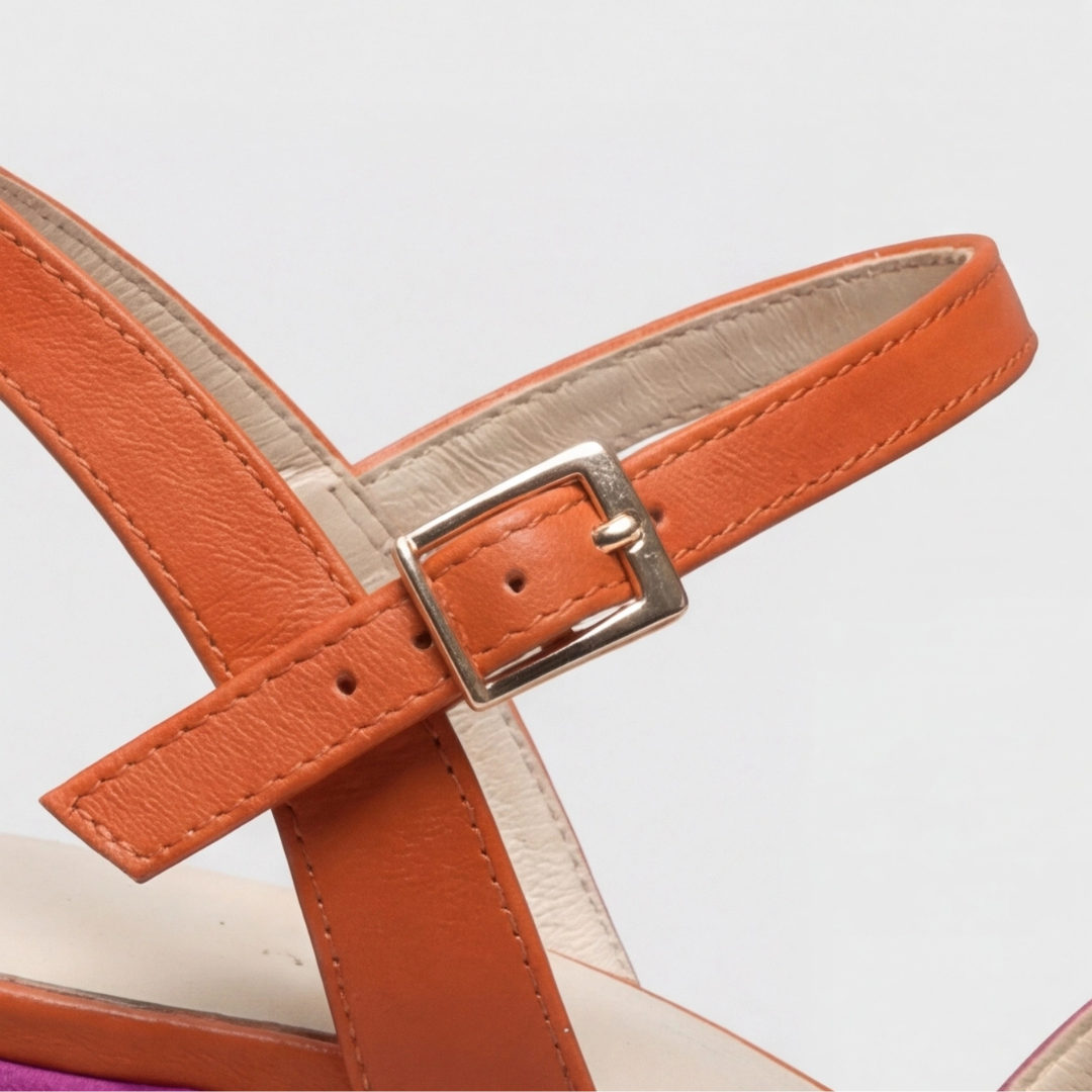 Orthopedic Color Block Chunky Heels for Women, Arch Support