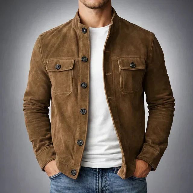 Pocket Suede Jacket, Men's Classic Fit