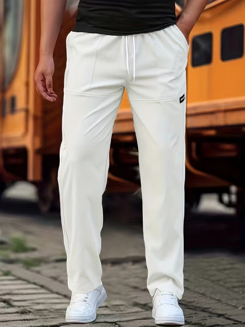Lightweight Straight-Leg Pants for Men, Casual Style