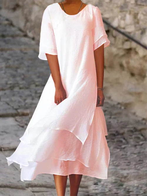 Women's Flowing Layered Midi Dress